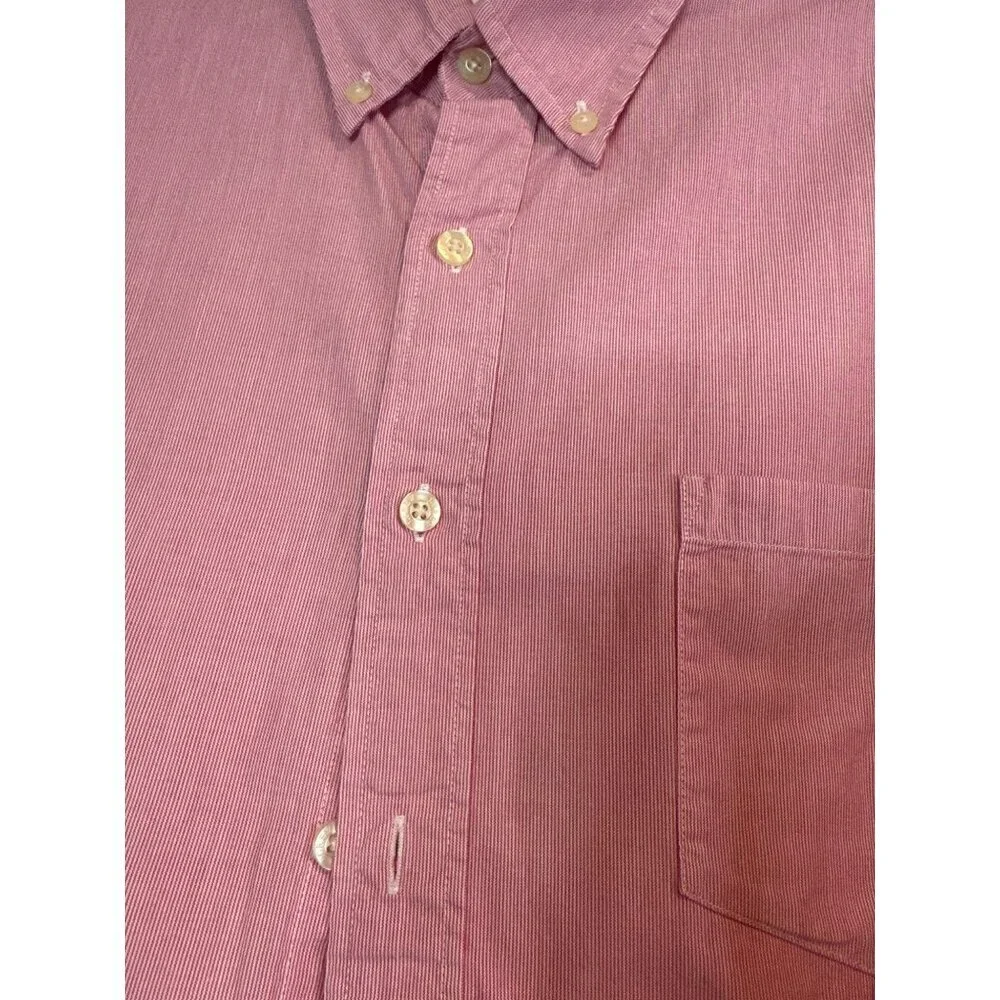 J.Crew Men's L Pink White Striped Tailored Fit Button-Down Shirt Y2K VTG Preppy